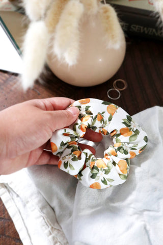 Organic Cotton Hair Scrunchie - Sunkissed Clementine