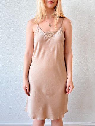 Camisole Lace Slip Dress in Sandy Beige