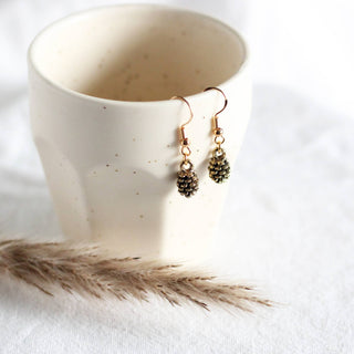 Light Gray Pine Cone Earrings