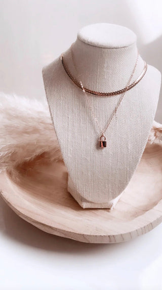 Confidence on Lock Necklace | Rose Gold