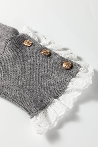 Tilda Lace Sweater | Soft Grey