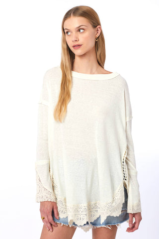 Beige Hudson Lace Trim Tunic