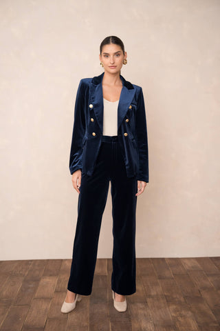 Paris Velvet Blazer | Navy