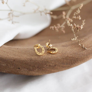 Mini Horseshoe Earrings | Gold