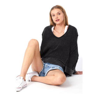 Dark Slate Gray Madison Waffle Knit Sweatshirt