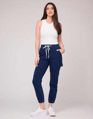 Malia Relaxed Jean Joggers in Iris