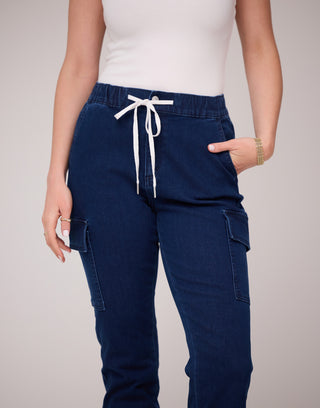 Malia Relaxed Jean Joggers in Iris