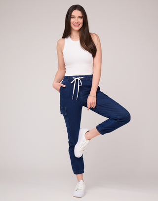 Malia Relaxed Jean Joggers in Iris