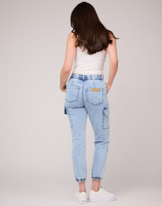 Malia Relaxed Jean Jogger in Capri Blue