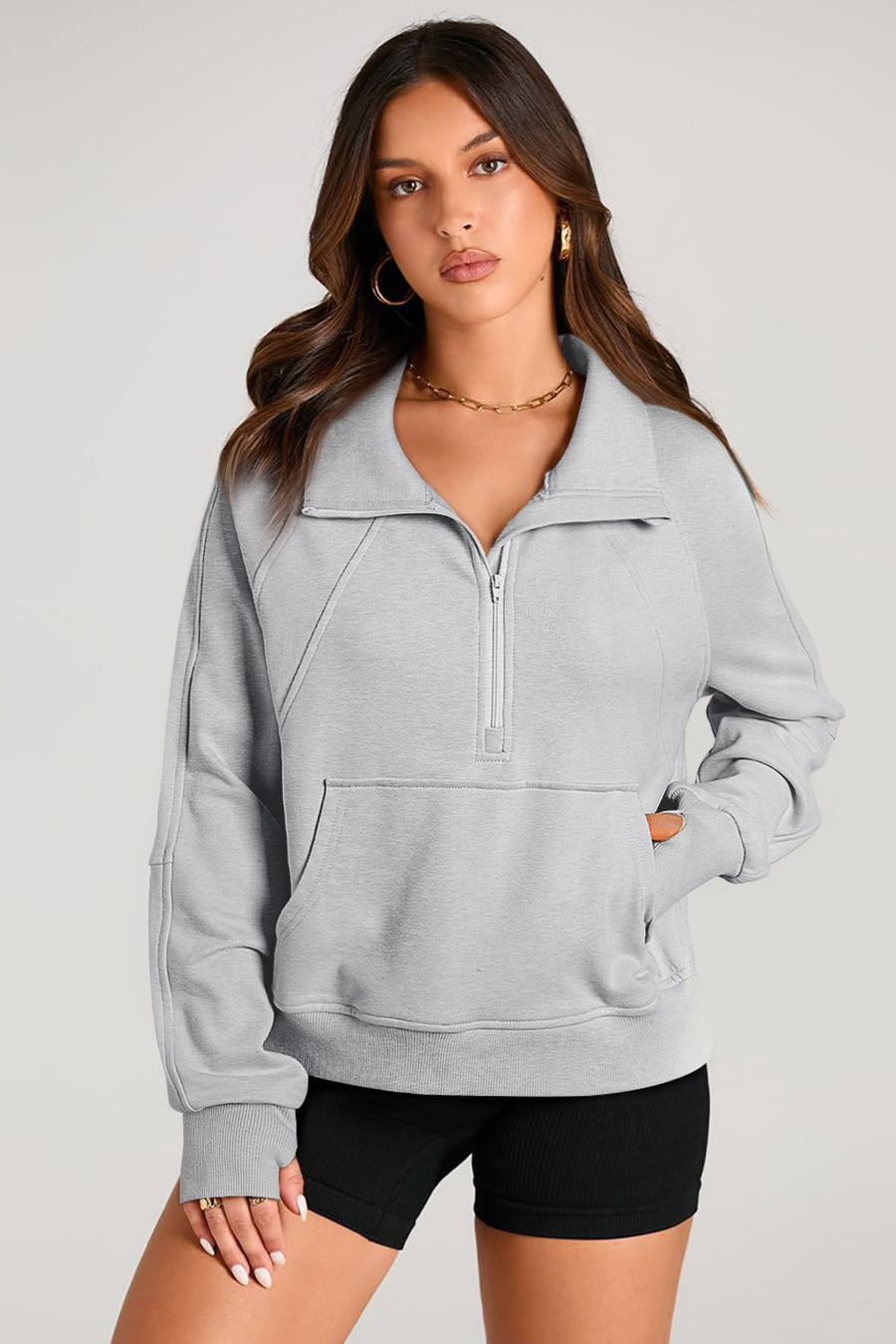 Heather Grey Sweatshirt by Sunday Sparks, a relaxed cotton blend pullover designed for layering and everyday wear