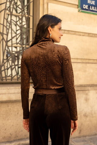 Chocolate Jacquard Bodysuit