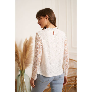 Light Gray Audrey Lace Blouse (White)