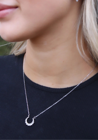 Cassidy Crescent Necklace in Silver