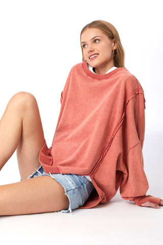 Dark Salmon Kylie Thumbhole Sweatshirt