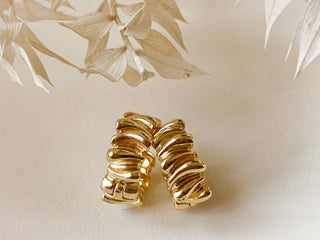 Gold Ribbon Hoops