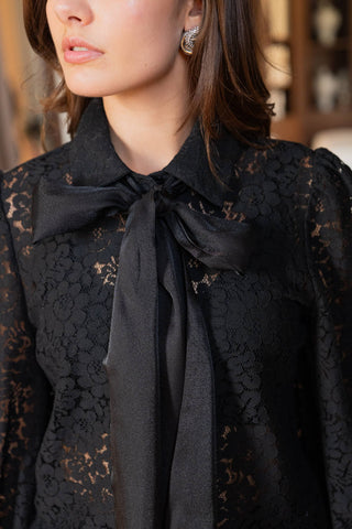 Charlotte Bowtie Blouse | Black