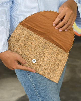 Handmade Woven Straw Clutch Purse