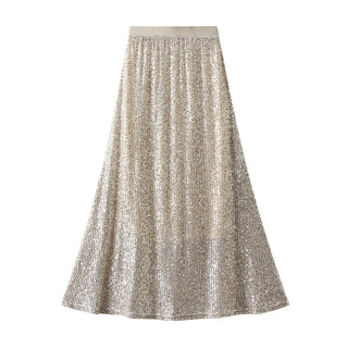 Dark Gray Sophie Cream Sequin Skirt