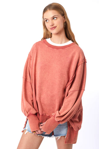 Light Coral Kylie Thumbhole Sweatshirt