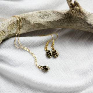 Pine Cone Jewellery Set | Gold