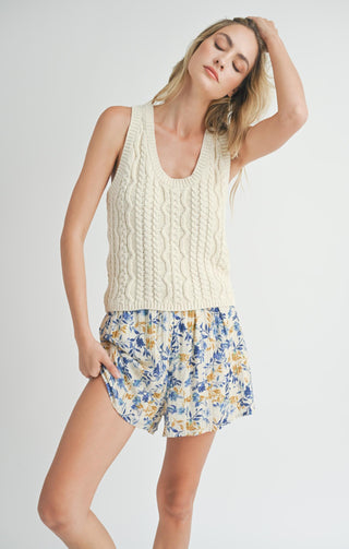 Astra Cable Sweater Tank in Ivory