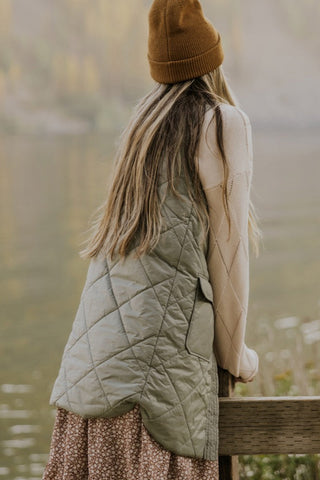 Nature Song Quilted Long Vest