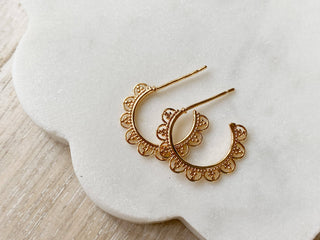 Golden Lace Hoops