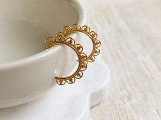 Golden Lace Hoops