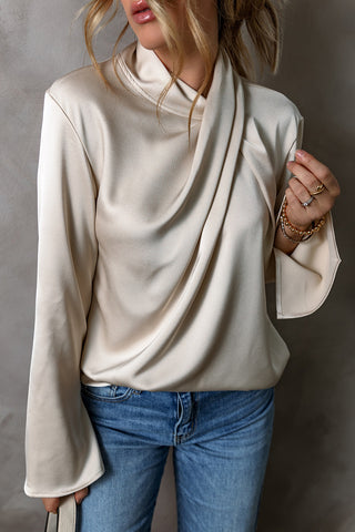 Draped Satin Blouse