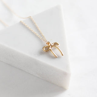 Ribbon Bow Necklace | Gold