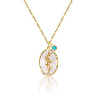 Mother of Pearl Pendant Necklace (December Flower)