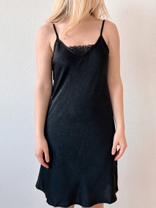 Camisole Lace Slip Dress in Black