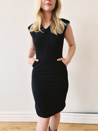 Tanya Office Midi Dress in Black