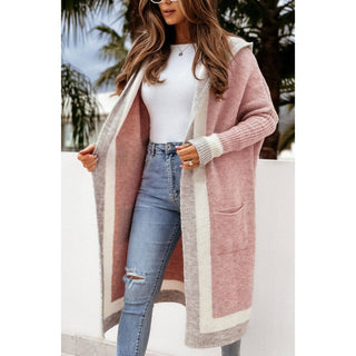 Gray Addison Longline Cardigan (Pink)