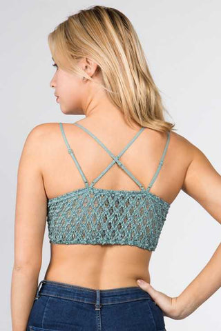 Scalloped Lace Cami Bralette in Dove Grey