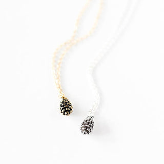 White Smoke Pine Cone Necklace