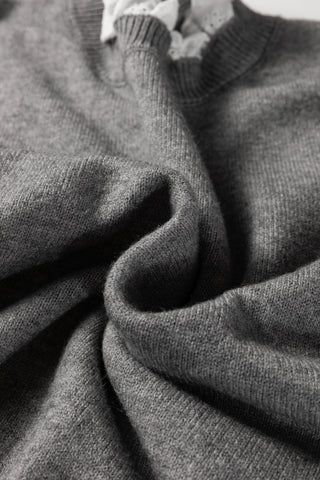 Tilda Lace Sweater | Soft Grey