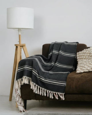 Organic Cotton Throw Blanket | Black & White