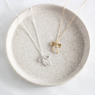 Ribbon Bow Necklace | Gold
