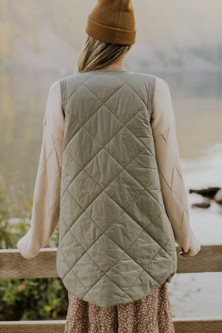 Nature Song Quilted Long Vest