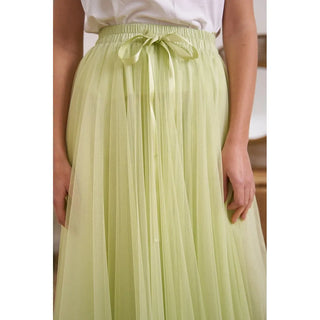 Dark Khaki Aislynn Tulle Skirt (Pistachio)