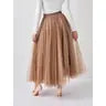 Light Gray Aislynn Tulle Skirt (Mocha)