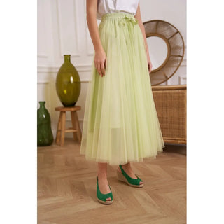 Rosy Brown Aislynn Tulle Skirt (Pistachio)