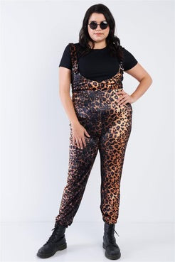 Dark Slate Gray Zehra Leopard Jumpsuit (Plus)