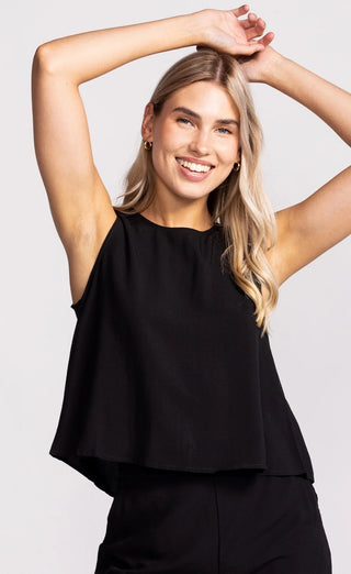 Light Gray Margo Top in Black