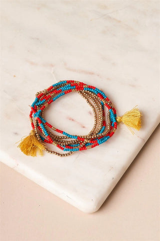 Boho Beaded Tassel Bracelet