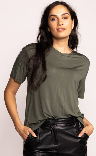 Antique White The Camilla Top (Forest Green)