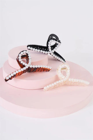 Pearl Claw Hair Clips (Set of 3)