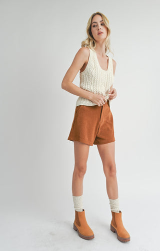 Astra Cable Sweater Tank in Ivory