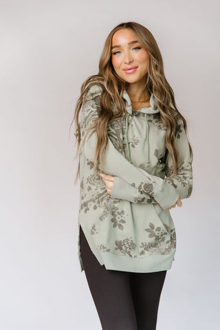 Light Gray Esmerelda Floral Hoodie